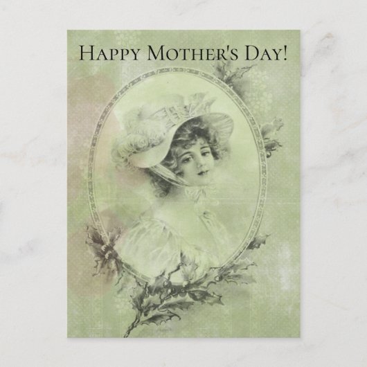 ハッビクトリアントヴェルディグリスグリーンの女性 ポストカード (正面)