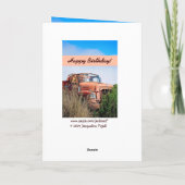 ハッピおもしろいー45th誕生日-ヴィンテージオレンジトラック カード (裏面)