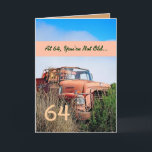 ハッピおもしろいー64誕生日-ヴィンテージオレンジトラック カード<br><div class="desc">このカードはヴィンテージトラックをフィールドに入れて、非常に特殊な男にハッピーバースデーを願うおもしろい手段だ。 すべての文字はカスタマイズ可能です。おもしろいと1種類のカードを使用できます。 他の誕生日カードを表示するには、目的の年を入力し、Zazleの検索ボックスに次のように入力するか、切り取って貼り付けます。 ジャクリナの誕生日</div>