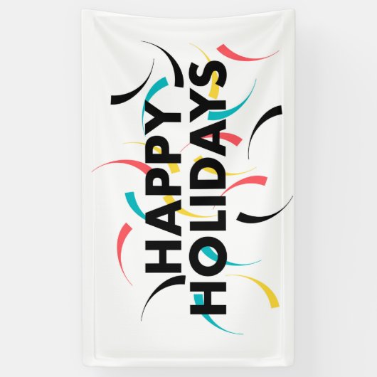 「ハッピよくはしゃぐー·ホリデーズ」のデザイン 横断幕 (縦)