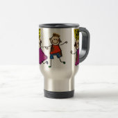 ハッピィおもしろいキッズカップルスケッチドードルマンガ トラベルマグ (正面右)