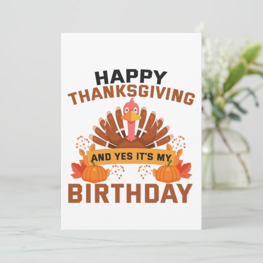 ハッピィ・サンクスギビング　そして、はい！これが私の誕生日プレゼント シーズンカード (スタンド正面)