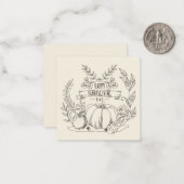 ハッピィ・サンクスギビング ノートカード (正面/裏面インサイチュ)