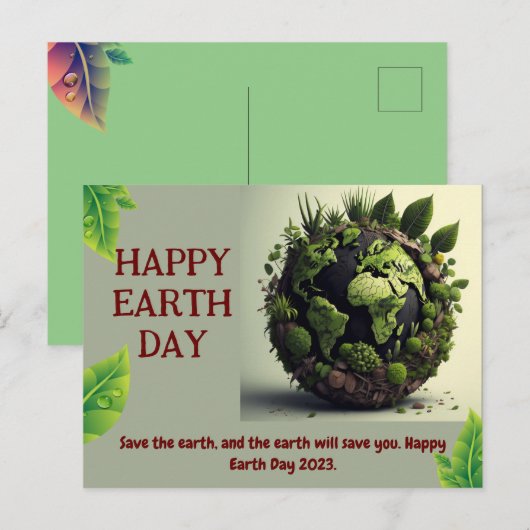 ハッピイアースデイバーサデー ポストカード (正面/裏面)
