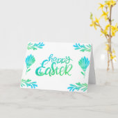 ハッピイイースター カード (黄色い花)