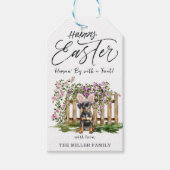 ハッピイースター | かわいい子犬うさぎ ギフトタグ (正面)