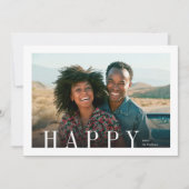 ハッピエレガントーオーモダンバーレイフォトクリスマス シーズンカード (正面)