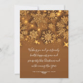 ハッピシンプルーホリデイズクリスマスグリッタースノー金ゴールド シーズンカード (裏面)