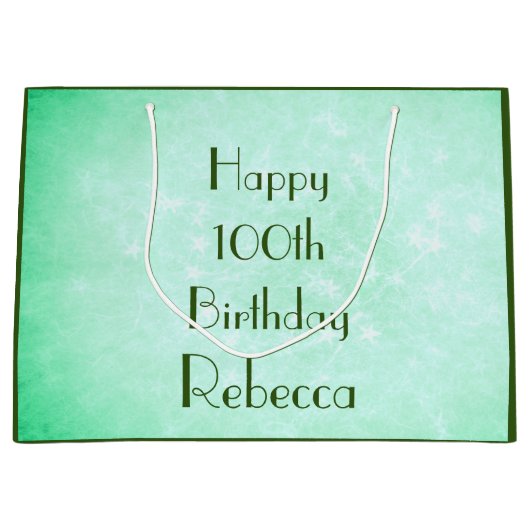 ハッピスタイリッシュー100誕生日デザイン ラージペーパーバッグ (正面)