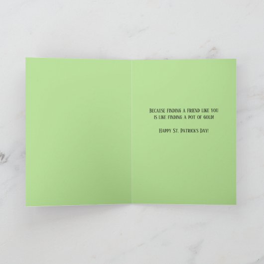 ハッピセントパトリックデー友達かわいい猫のレプラコーン シーズンカード (内部)