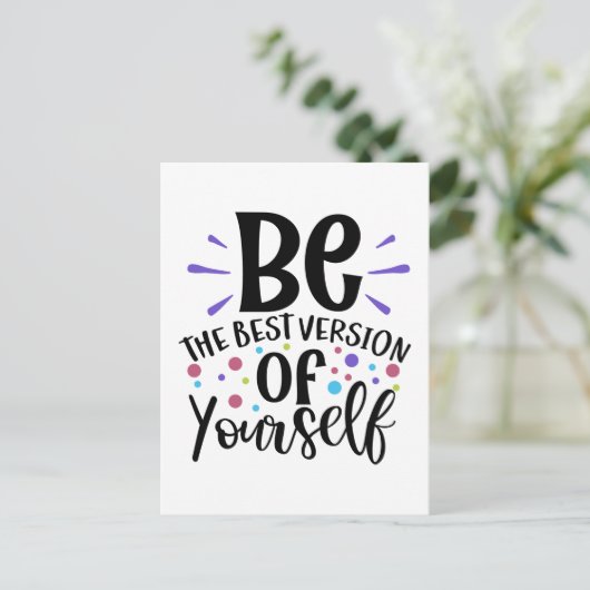 ハッピネス成功態度こんにちはやる気を起こさせる ポストカード (スタンド正面)