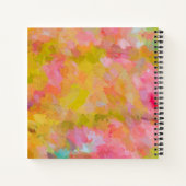 ハッピパーソナライズされたーカラー抽象芸術アートデザイン ノートブック (裏面)