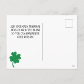 ハッピパーソナライズされたーSt patricks day編集可能 シーズンポストカード (裏面)