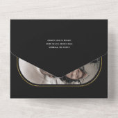 ハッピモダンエレガントークワンザファミリーフォトカード オールインワン招待状 (裏面)