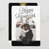 ハッピモダンエレガントークワンザファミリーフォトカード シーズンカード (正面/裏面)