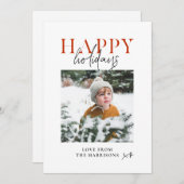 ハッピモダンーホリデミニマルーズスクリプトキッズ写真 シーズンカード (正面/裏面)