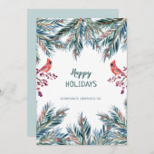 ハッピモダンーホリデ素朴イズパイン企業のロゴ シーズンカード (正面/裏面)