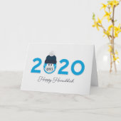 ハッピユーモアのあるーハヌカ2020ブルパーソナライズされたー カード (黄色い花)