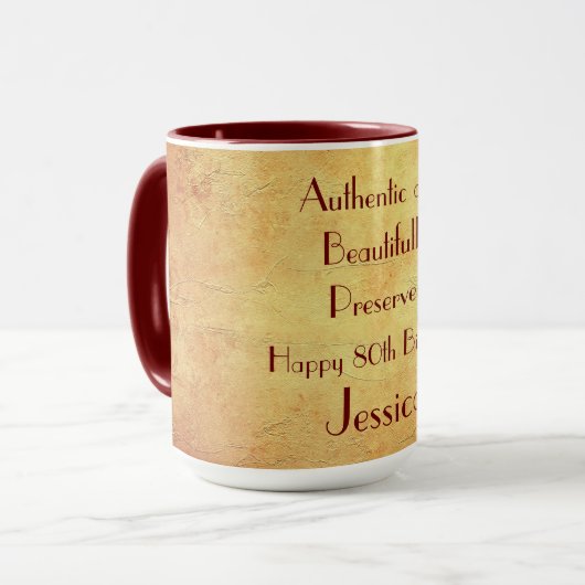 ハッピユーモアのあるー80誕生日 マグカップ (正面左)