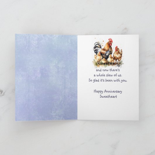 ハッピンおもしろいグアニバーサリーかわいい鶏 カード (内部)