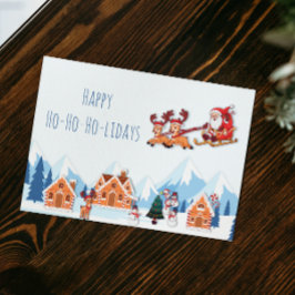 ハッピンお洒落グホリデーズサンタウィンタークリスマス シーズンカード