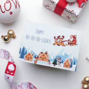ハッピンお洒落グホリデーズサンタウィンタークリスマス シーズンポストカード