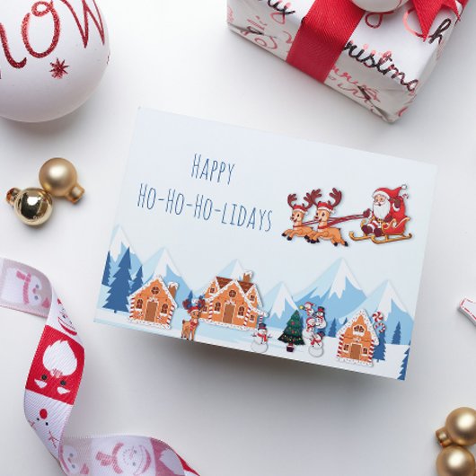 ハッピンお洒落グホリデーズサンタウィンタークリスマス シーズンポストカード