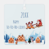 ハッピンお洒落グホリデーズサンタウィンタークリスマス メタルオーナメント (正面)