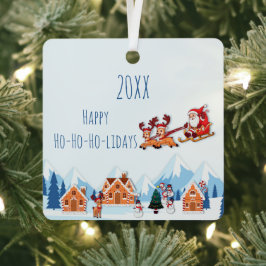 ハッピンお洒落グホリデーズサンタウィンタークリスマス メタルオーナメント