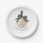 ハッピンエレガントグホリデーズクリスマスボーブル ペーパープレート (正面)