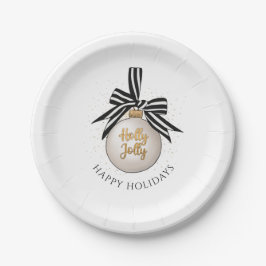 ハッピンエレガントグホリデーズクリスマスボーブル ペーパープレート