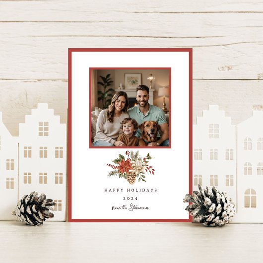 ハッピンエレガントグホリデーズポインセチア写真 シーズンカード