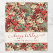 ハッピンエレガントグホリデーズポインセチア・クリスマス ワインラベル (シングルラベル)