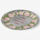 ハッピンカスタマイズグ・シルバーバラ記念日 ペーパープレート (アングル)