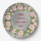 ハッピンカスタマイズグ・シルバーバラ記念日 ペーパープレート (正面)