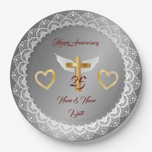 ハッピンカスタマイズグ・シルバーレース記念日 ペーパープレート (正面)