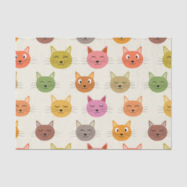 ハッピンカラフルグ猫のパターン 薄葉紙