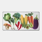 ハッピンカラフルチェット野菜きのこコラージュ デスクマット (正面)