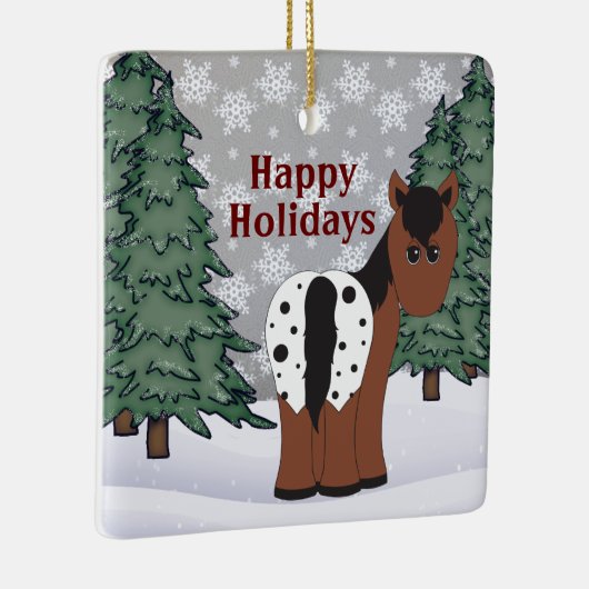 ハッピンパーソナライズされたグホリデーズアパルーサホース セラミックオーナメント (右)