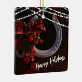 ハッピンパーソナライズされたグホリデーズホースシュークリスマス セラミックオーナメント (右)