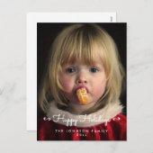 ハッピンパーソナライズされたグホリデー写真はがき シーズンポストカード (正面/裏面)