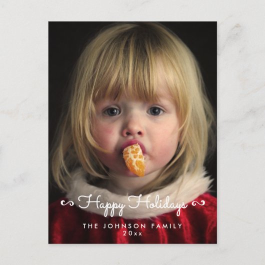 ハッピンパーソナライズされたグホリデー写真はがき シーズンポストカード (正面)