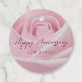 ハッピンパーソナライズされたグ・アニバーサリーピンク・ローズ フェイバータグ (裏面)