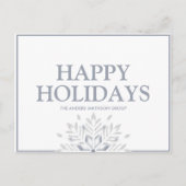 ハッピンモダングホリデーズスノーフレークビジネスホワイト ポストカード (正面)