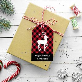 ハッピンモダングホリデーズトナディアレッドバッファロープレイド ギフトタグ
