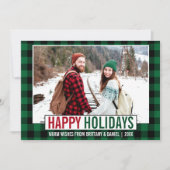 ハッピンモダングホリデーズフォトグリーンプレイド シーズンカード (正面)