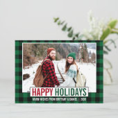 ハッピンモダングホリデーズフォトグリーンプレイド シーズンカード (スタンド正面)