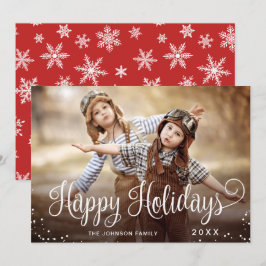 ハッピンモダングホリデー写真クリスマスグリーティング シーズンカード