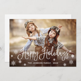 ハッピンモダングホリデー写真クリスマスグリーティング シーズンカード