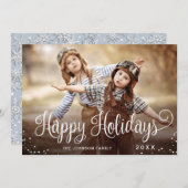 ハッピンモダングホリデー写真クリスマスグリーティング シーズンカード (正面/裏面)